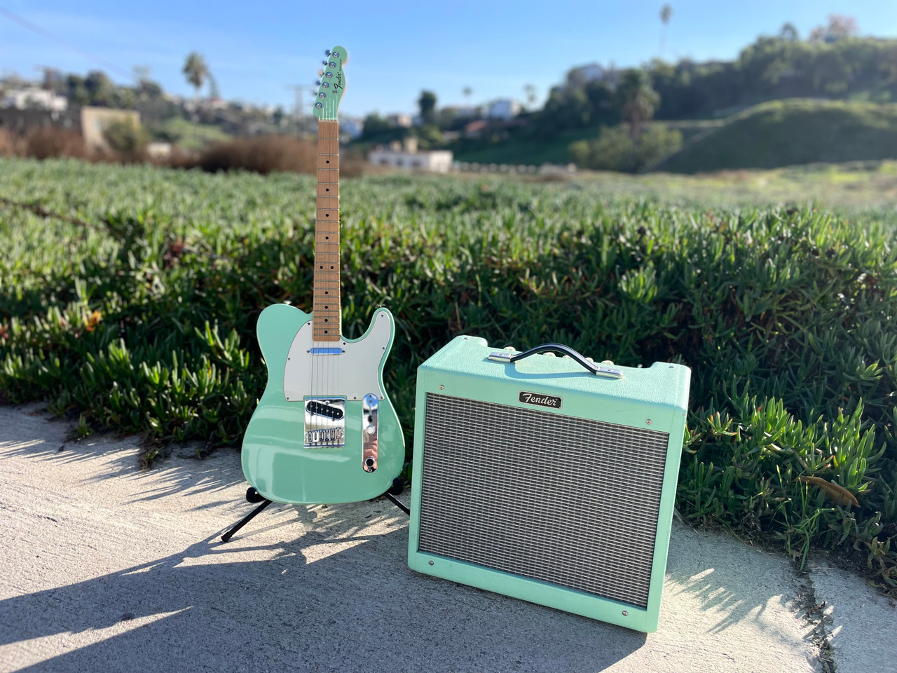 Fender FSR Telecaster Surf green matching headstock w/ matching Fender Blues Jr. SOLD
